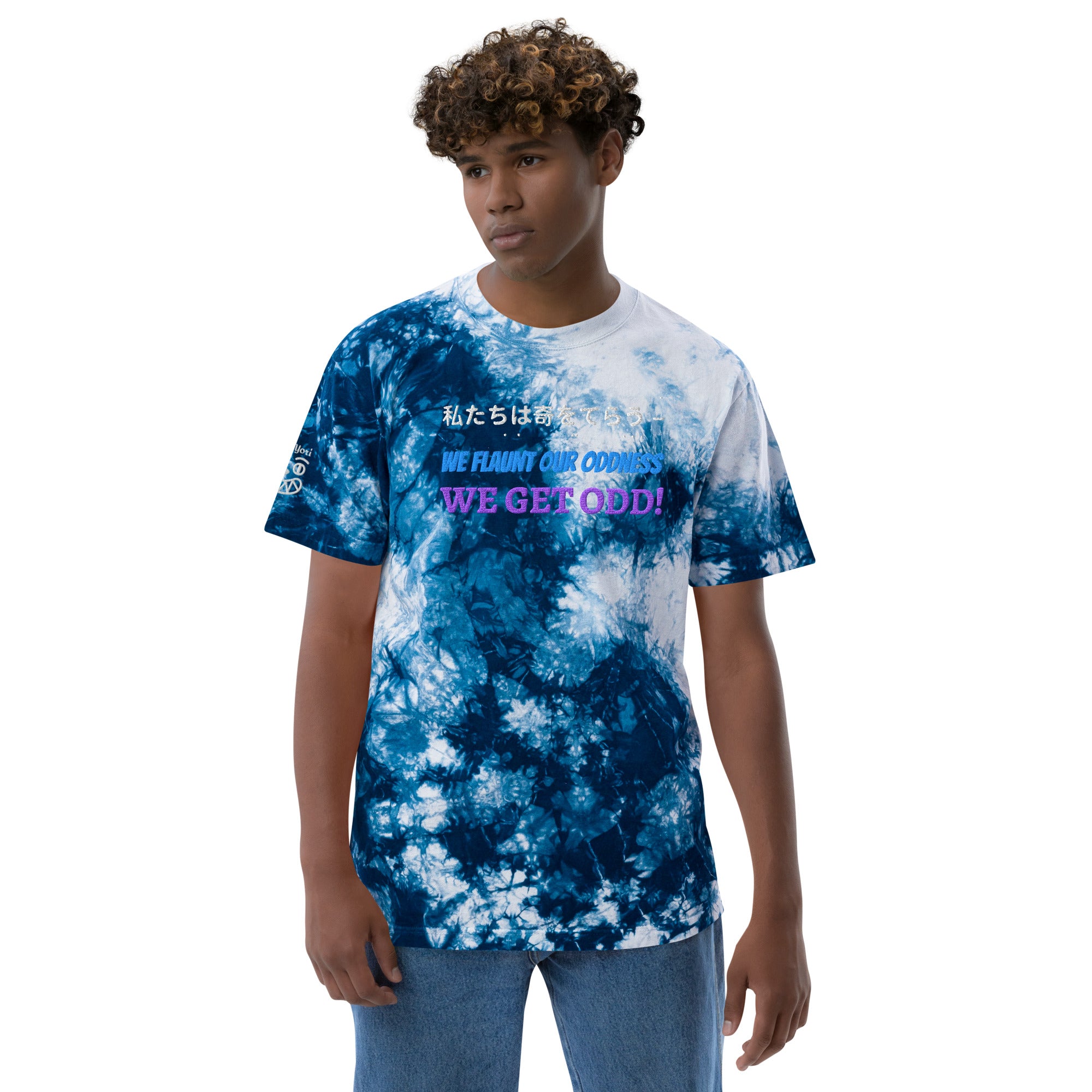 ie-dye Oversized T-shirt/タイダイオーバーTEE WE GET ODD! Embroidered Oversized tie-dye t-shirt – TakoYori-Inc
